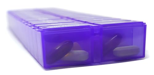 Image of Once-a Day Monthly Pill Organizer Removable Lid for Easy Loading - Large Compartment Pill Box Medications for Entire Month Plus a Compartment for Extra Pills BPA Free