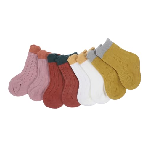 Abaodam Soft Cotton Toddler Socks Girls Boys Short Ankle Socks Set for Boys and Girls Breathable and Comfortable