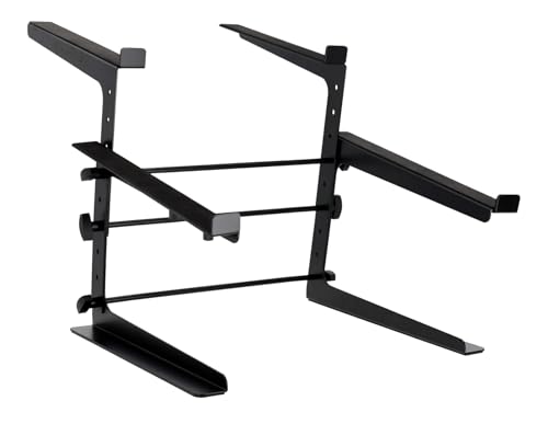 Rockville Rock2d2 Adjustable Dual Shelf DJ Controller Midi Keyboard Laptop Stand
