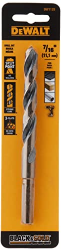 Dewalt Dw1128 7/16-Inch Black Oxide 3/8-Inch Reduced Shank Split Point Twist Drill Bit #TOP1