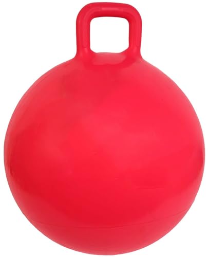 Toyshine Hopper Ball 55cm for Kids Ages: 5+ Inflatable Hopping Jumping Therapy Toys Sit and Bounce Ball with Handle - Red