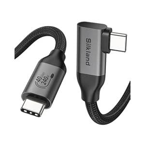 Silkland Right Angle USB 4 Cable for Thunderbolt 4 [3.3FT/1M], 40Gbps Data ...