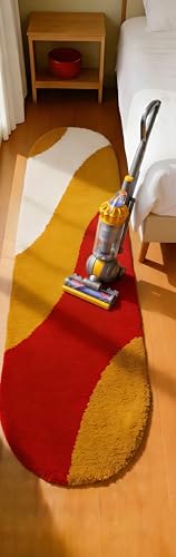 Image of Fluffy Silky Micro Fiber Polyster Carpet /Runner for Bedroom, Study Room, Playing Room, Guest Room ETC. 2x4 Feet, (Gold and red new laher)
