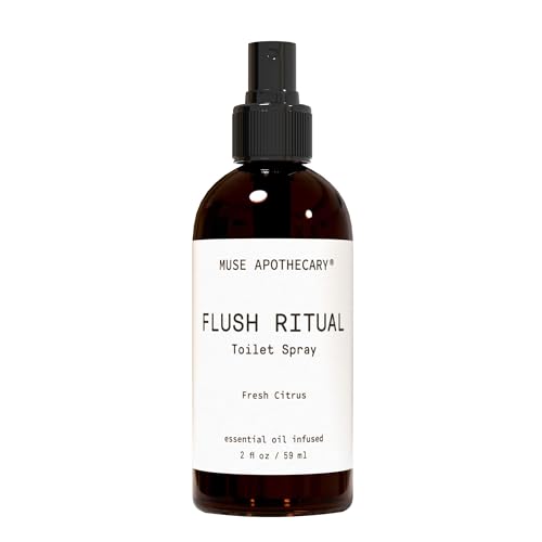 Muse Apothecary Flush Ritual - Aromatic &amp; Refreshing Toilet Spray, Use Before You Go, 2 oz, Infused with Natural Essential Oils - Fresh Citrus