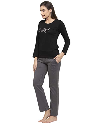 Image of Claura Women Cotton Solid Top & Pyjama Set