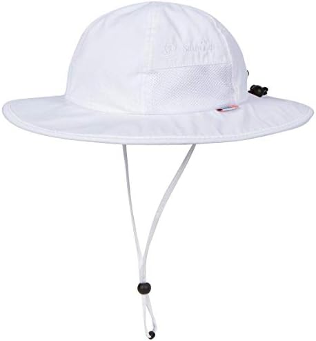 SwimZip Kid's Sun Hat - Wide Brim UPF 50+ Sun Protection Hat | White 0-6 Month