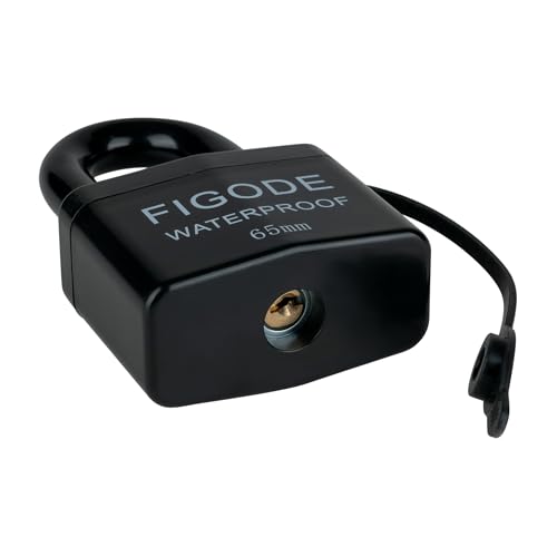 Image of FIGODE Large Sturdy Pad Lock with Keys, 2.8 in. Wide, Outdoor Waterproof Padlock, Covered Heavy Duty Laminated Steel Lock