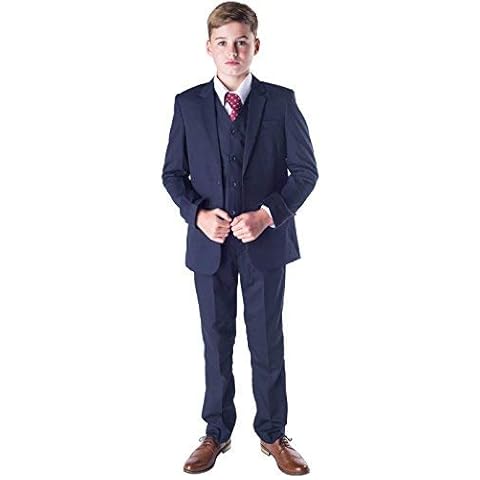 Romario Boys Navy Suit, Boys Wedding Suit, Page Boy Suit, Prom Suit, 3-6m to 14 Years (10-11 Years) Cover