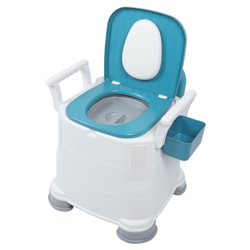 Hamwesh Toilet Headboard, Portable Adjustable Adjustable with Arms Backrest for Elderly Disabled Adults, Heavy Duty Adult Bath Chair with Bucket for Elderly (#1)