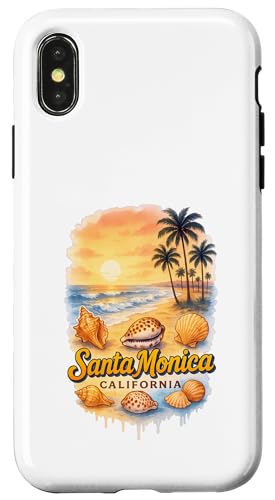 Santa Mónica California Travel Beach Vacation Sheller Carcasa para iPhone X/XS