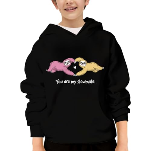 You Are My Slowmate Funny Sloth Vintage Hoodies for Teen Girls Boys Lightweight Kangaroo Pocket Sweatshirt