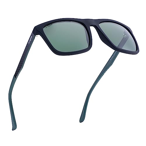 Image of Men's Polarized Sunglasses, Square Rubber Frame Carbon Fiber Temple Fishing Driving Sun Glasses UV Protection RFS8205