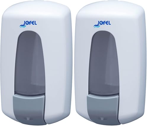 Dispensador de jabón Recargable Aitana de plástico AC70000, Blanco (Paquete de 2) Dispensador de jabón Recargable Aitana de plástico AC70000, Blanco (Paquete de 2)