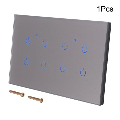 Interrupteur mural tactile WiFi Tuya commande vocale gris AC - 7