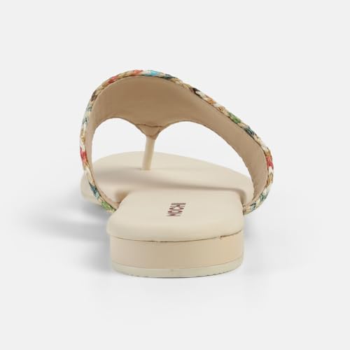 Image of Mochi Women's Colorful Zigzag Woven Strap Sandals