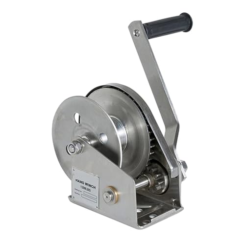 Argano a mano in acciaio inox con freno automatico, verricello a manovella portatile per movimentazione, sollevamento e trazione del carico