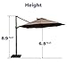 Abba Patio 11 Ft Offset Patio Umbrella with Crank Lift and Tilt and Cross Base, 11', Cocoa