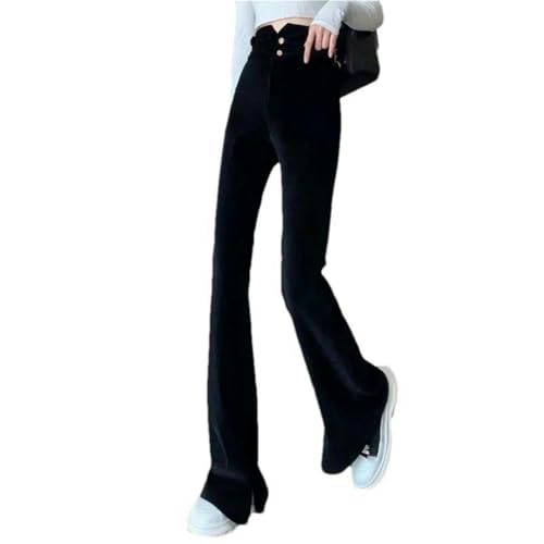 Pantalon droit respirant et chaud à taille haute boutonnée