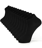Breslatte 6 pares de calcetines de tobillo para mujeres y hombres, de malla transpirable, de corte bajo, algodón suave, atlético diario, Negro -, 6-11