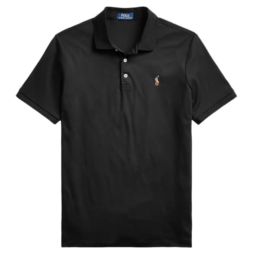 Polo Ralph Lauren Camisa polo masculina de malha slim fit personalizada, Ralph Lauren, preto, G