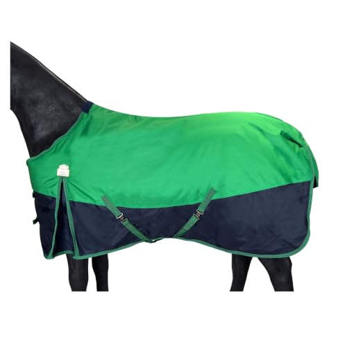 Image of BARN & STABLE 600Denier 3000mm /3000mvp Super Waterproof & Breathable Horse Blankets for Winter with 200g Fill (Fern Green /Navy, 69 Inch)