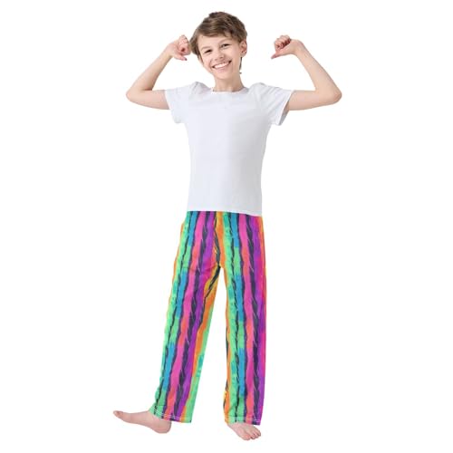 Pajama Pants Rainbow Colored Strips PJ Bottoms Sleepwear Lounge Sleep Pant with Pockets2
