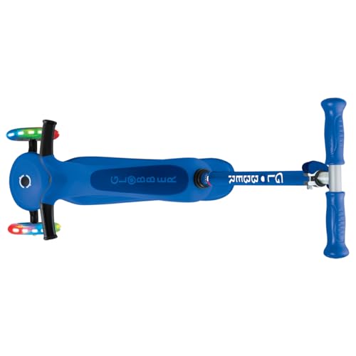 Globber - GO•UP Sporty Lights - Skalierbarer Tretroller, 3 R&auml;der mit Sitz, f&uuml;r Kinder von 15 Monaten bis 6 Jahren, dunkelblau