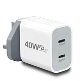 UK Adapter for Travel, 40W PD4.0 UK USB C Charger Ireland UK Plug Adapter USB C Charger Block International Plug Fast Charging for iPhone 17 16 15 14 13 12 11, Galaxy, LG, Pixel, Pad, Tablet