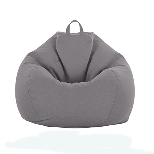 SEAHOME Sofabezug für faule Liege, Sitzsack ohne Füllung, Aufbewahrung für Sitzsack, Leinen für drinnen und draußen, Erwachsene, 100 x 120 cm, Grau