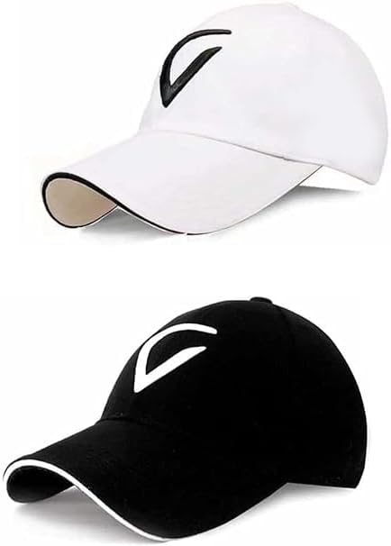 Brand A Soft Cotton Adjustable Unisex Cap Quick Drying Sun Hat Protection for Men and Women (Freesize) Baseball Caps (Pack of 2) Multicolour