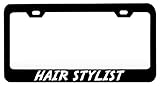 Custom Brother - Hair Stylist Career Black Steel Metal License Plate Frame Auto Car SUV Tag Holder, y6