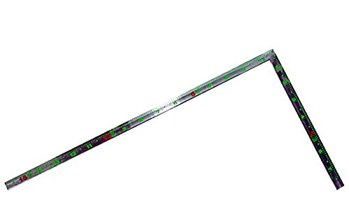 シンワ測定(Shinwa Sokutei) 曲尺 蛍光 ステン 1尺5寸 大工用 裏面角目盛 赤数字入 11754