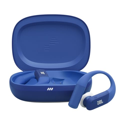 JBL Endurance Peak 4 Auriculares Deportivos Intra aurales e inalámbricos con cancelación de Ruido, Bluetooth, 48 h de autonomía, Ajuste Seguro TwistLock, IP68, Sonido JBL Pure Bass, Azul