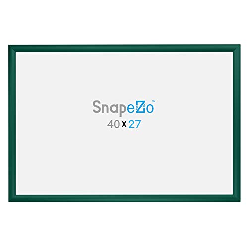 Snapezo Poster Frame 27X40 Inches, Green 1.2 Inch Aluminum Profile, Front-Loading Snap Frame, Wall Mounting, Premium Series #TOP6