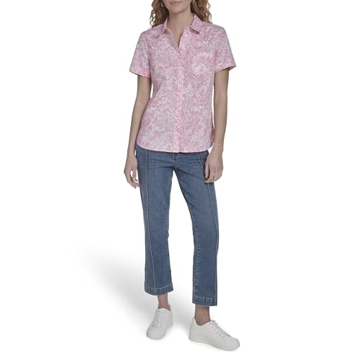 Image of Nautica Women's Button Front Short Sleeve Camp Shirt