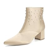 Elegante Braut kurze Stiefel für verschiedene Anlässe, wie Hochzeit, Party, Braut, Geschäft, Shopping, Abschlussball, Abend und andere besondere oder tägliche Anlässe. Must-have-Artikel für Frauen, Mädchen, Tochter, Frau, Büro Dame, Mutter, Braut, Brautjungfer, Lehrer.