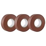 GTSE - Isolierband Braun - 19 mm x 20 m - strapazierfähiges, selbstklebendes Isolierband - zum Schutz, Bündeln und Reparieren von Kabeln - 3 Rollen