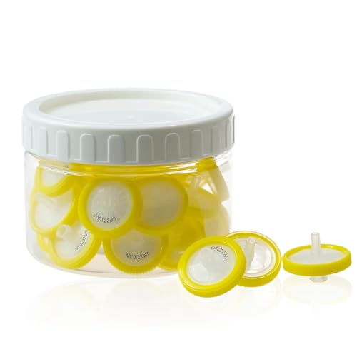 Image of PEKYBIO 30 Pack Nylon Syringe Filters, Lab Filters Hydrophilic 0.22um Pore Size, 25mm Diameter Filtration