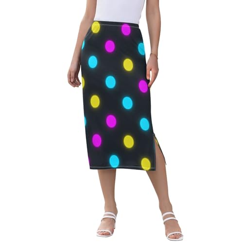 Women Trendy High Waist Midi Skort Work Split Skirt