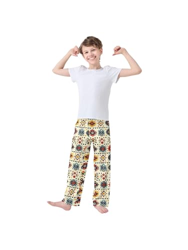 Boho Aztec Ethnic Boys Pants for Kids Jogger Pants with Pockets S3