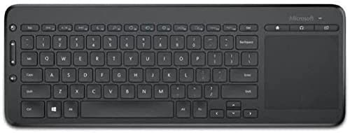 Microsoft – All in One Media Keyboard – Clavier sans fil avec pavé tactile pour PC et Smart TV, compatible Windows, macOS, Android (Clavier AZERTY français) - Noir (N9Z-00007)