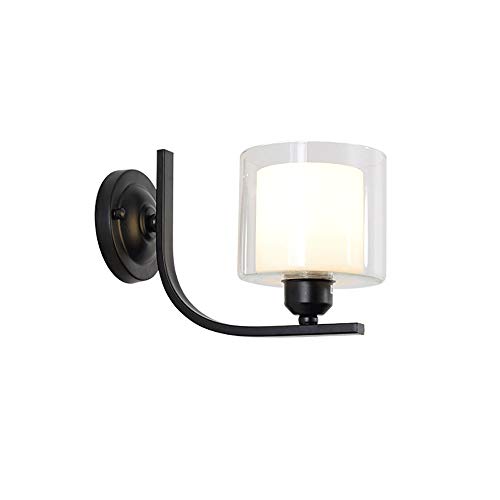 Applique murale moderne E27 luminaire d'intérieur encastré en métal noir