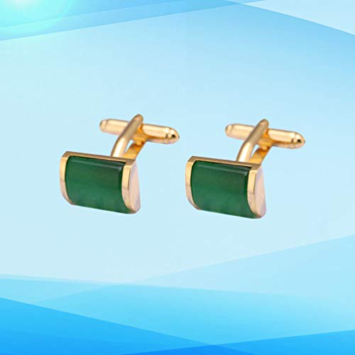 HEALLILY 2 stuks manchetknopen voor mannen groen opaalhemd klinknagels manchetknopen voor mannen bruiloft winkel elegante geschenken - Image 10