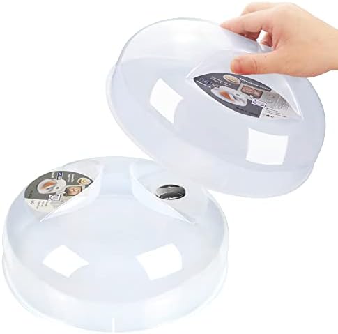 Microwave Cover for Food, Large Microwave Plate Cover Guard Lid with Steam Vents Keeps Microwave Oven Clean, 11.5 Inch BPA Free & Dishwasher Safe-2PCS Grey