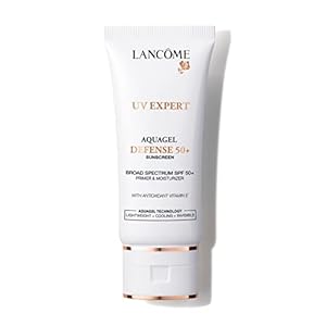Lancôme UV Expert Defense SPF 50+ Primer & Moisturizer | 3-in-1 Facial Sunscreen with Broad Spectrum Protection | Lightweight, Hydrating, Non-Greasy Aquagel Texture