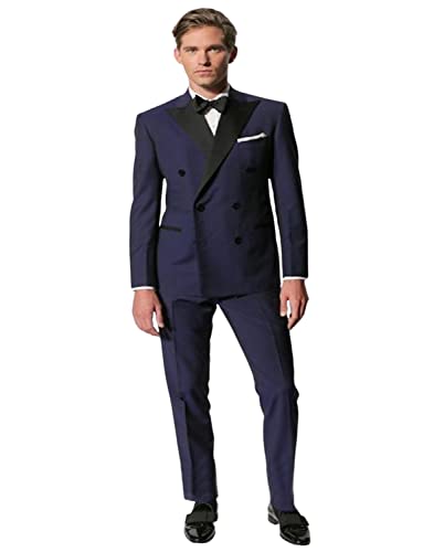 Smoking homme mariage et bal chic : costume 2 pièces croisé col pointe