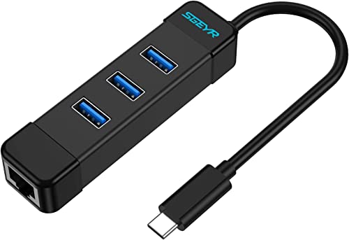 SGEYR USB Hub Type C to USB Adaptateur USB C Ethernet Gigabit, Thunderbolt 3 Type C vers RJ45 Réseau LAN Ethernet à 1000 Mbps, pour MacBook Pro, iPad Pro, Windows 11/10/8/XP, Mac OS, Linux Cover