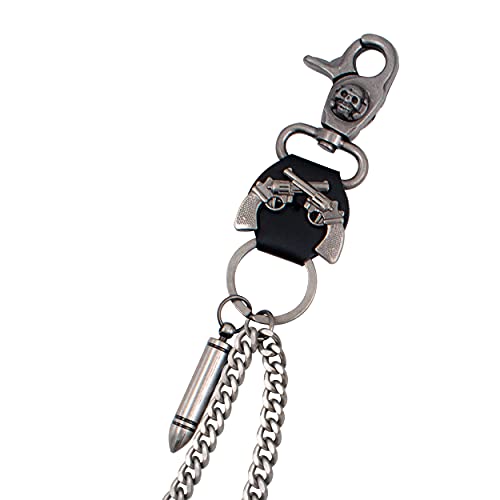 MiDube Long Wallet Chain Biker Punk Key Chains Hip Hop Skull Pant Chain Heavy Waist Chain Suitable for Men’s Jean Belt Loop Purse & Wallet Gothic Rock Cool Metal 23.6 inch - Thumbnail 4