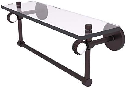 Allied Brass CV-1TBT-16 Clearview Collection 16 Inch Towel Bar and Twisted Accents Glass Shelf, Antique Bronze