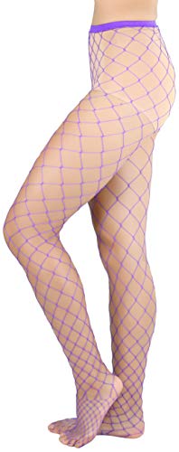 ToBeInStyle Women’s Chic and Fun Industrial Diamond Net Spandex Pantyhose3